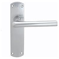 Eden Door Handles on Backplate - Latch - Satin Chrome