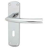 Serozzetta Esk Door Handles on Backplate - Lock (57mm c/c) - Polished Chrome