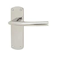 Esk Door Handles on Backplate - Latch - Polished Chrome