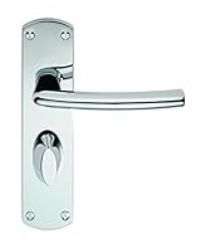 Esk Door Handles on Back Plate - Bathroom (57mm c/c) - Polished Chrome