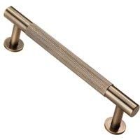 Carlisle Brass FTD700 Knurled Cupboard Pull Handle, Antique Brass, 128mm