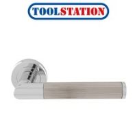 Serozzetta Trend Lines Lever On Rose Door Handles Polished / Satin Chrome