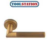 Serozzetta Trend Lines Lever On Rose Door Handles Antique Brass