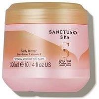 Sanctuary Spa Lily & Rose Body Butter for Women, No Mineral Oil, Cruelty Free & Vegan Shea Body Moisturiser, 300ml