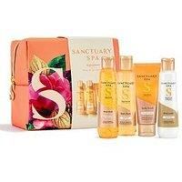SANCTUARY Spa Signature Glow & Go Washbag – Luxury Travel-Size Skincare Gift Set for Women with Body Wash, Scrub & Lotion – Perfect for Pampering, Self Care & Christmas