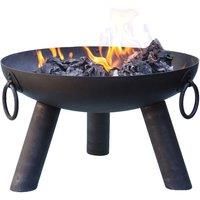 Gardeco Dakota Steel Fire Pit, Black, 50 x 50 x 30 cm