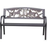 Gardeco Steel Framed Cast Iron Bench With Unicorns