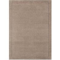 Asiatic Carpets York Taupe Beige Plain Soft Thick Hand Weaved Bordered Wool Rug