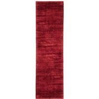 Asiatic Carpets Blade Hallway Runners in Berry Red Plain Soft Viscose Carpets