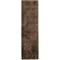 Asiatic Carpets Blade Hallway Runners Chocolate Brown Plain Soft Viscose Carpets
