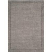 Asiatic Carpets 5380 York Rugs in Grey Plain Soft Wool Bordered Textured Mats
