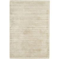 Blade Border Rug Putty Champagne Large Plain Viscose Shiny Pile Bedroom Lounge