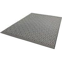 Patio Indoor/Outdoor Black & White Diamond Rug  200x290cm