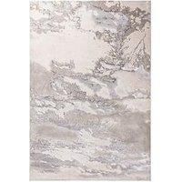Asiatic Aurora Rug Dune AU02 Soft Dense Lustrous Polyester Abstract Silver Beige
