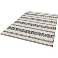 LordofRugs Monty Striped Modern Tribal Indoor Outdoor Rug in Black Cream and Natural (Black/Cream, 120x170cm (4/'x5/'6"))