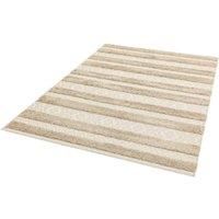 Monty Striped Modern Tribal Indoor Outdoor Rug in Black Cream and Natural (Natural/Cream, 120x170cm (4/'x5/'6"))
