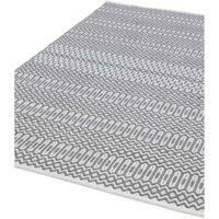 Halsey Hand Made Geometric Indoor Outdoor Rugs Hallway Runners and Cushions in Trendy Colours (160x230cm (5/'3"x7/'7"), Grey)
