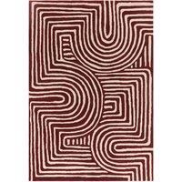Reef Curve Plum Rug RF29 Geometric Multi Modern Area Living Room Bedroom Wool