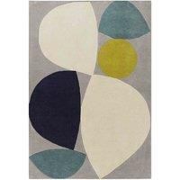 Reef Mid Century Rug RF25 Abstract Teal Modern Area Living Room Bedroom Wool