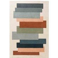 Reef Stacks Rug RF32 Geometric Multi Modern Area Living Room Bedroom Wool