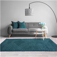 Asiatic Hague Teal Wool Cut Pile Rug - 230x160cm