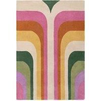 Romy Retro Rug 01 Pink Orange Modern Large Area Geometric Lounge Bedroom Soft