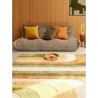 Romy Retro Rug 02 Green Orange Modern Large Area Geometric Lounge Bedroom Soft