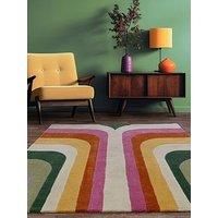 Romy Retro Rug 01 Pink Orange Modern Large Area Geometric Lounge Bedroom Soft