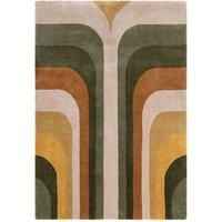 Romy Retro Rug 02 Green Orange Modern Large Area Geometric Lounge Bedroom Soft