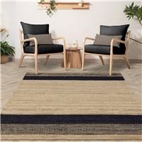 Asiatic Cedar Charcoal Jute Flatweave Rug - 230x160cm