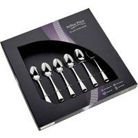 Arthur Price 'Georgian' Stainless Steel Set 6 Coffee Spoons Boxed Cutlery Set in Silver