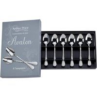 Arthur Price Avalon Box of 6 Tea Spoons, Silver
