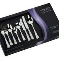 Arthur Price Every Day 44-Piece Kings 6-Person Box Set, Stainless Steel, Silver, 51 x 31.5 x 6.5 cm