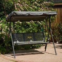 Glendale 3 Seater Textaline Hammock Swing Seat  Grey
