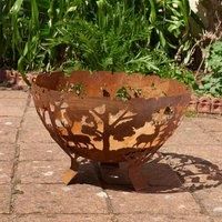 Glendale Half Ball Forest Fire Pit - Rust