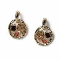 Freedom Yellow Gold Multi Stone Hoop Earrings