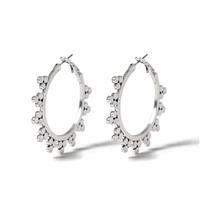 Freedom Silver Soft Spike Hoop Earrings