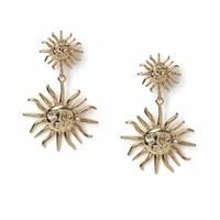 Freedom Gold Double Sun Drop Earrings
