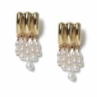 Freedom Gold Pearl Waterfall Drop Earrings