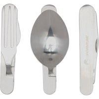 Lifeventure Knife, Fork, Spoon - Folding Cutlery Set, Silver