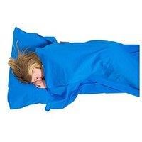 Lifeventure Cotton Sleeping Bag Liner, Blue, Mummy
