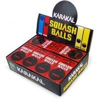 6 or 12 x KARAKAL Squash Balls Dot Yellow Competition / Red Dot Improvers