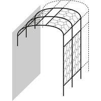 Agriframes Wall Pergola Extension - (W) 1.8m x (H) 2.3m - Black