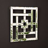 CIMC Home Geometric Mirrored Wall Art for Living Room, 40x40cm Modern Home Decor Wall Mounted Clear Glass Mirror Art for Hallway & Bedroom Clear 40cm H X 40cm W