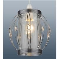 Casa Round Glass Ceiling Lamp Shade, Chrome
