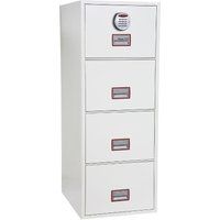 Phoenix World Class Vertical Fire File FS2254E 4 Drawer Filing Cabinet with Electronic Lock, white