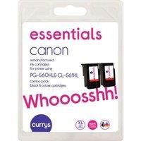 ESSENTIALS Canon PPG-560 XL & CL-561 XL Black & Tri-colour Ink Cartridges, Black & Tri-colour