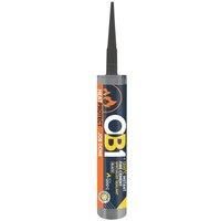 OB1® Black HeatProtect 1200°C Instant Fire Cement 290ml - Specialist Sealant for Heaters, Fireplaces & Ovens – High-Temperature, Non-Elastic, Hardening Joint Sealer - Bonding and Joining Temperature.