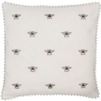 Cushion Beeze Sofa Bees Cream Yellow Pillow Cotton Linen Polyester