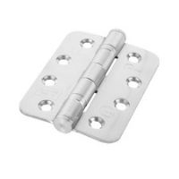 Eclipse 4 Inch (102mm) Radius End Hinge - Satin Stainless Steel (Sold in Pairs)